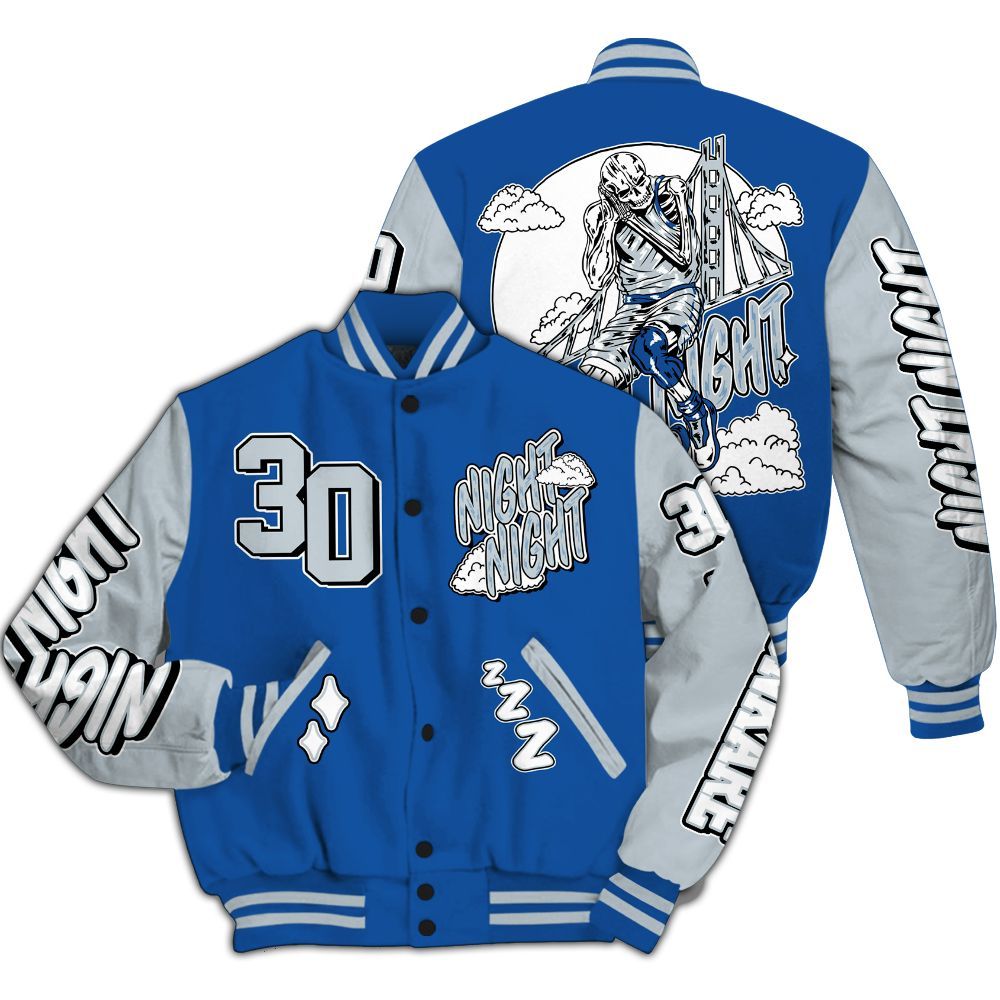 Varsity Jacket To Match Low Space Royal 11s - Seeya Skeleton All Over Print