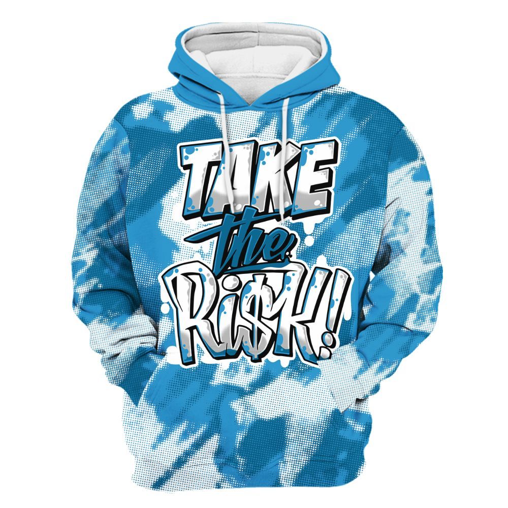 Hoodie To Match Powder Blue 9s - Take Risks Abstract All Over Print