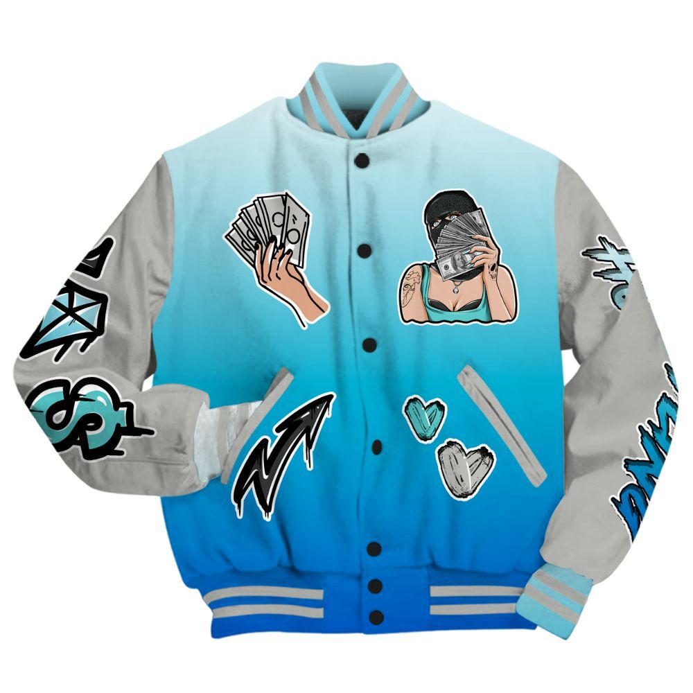 Varsity Jacket To Match Air Max One Block Down Blue - Hustling Unique All Over Print