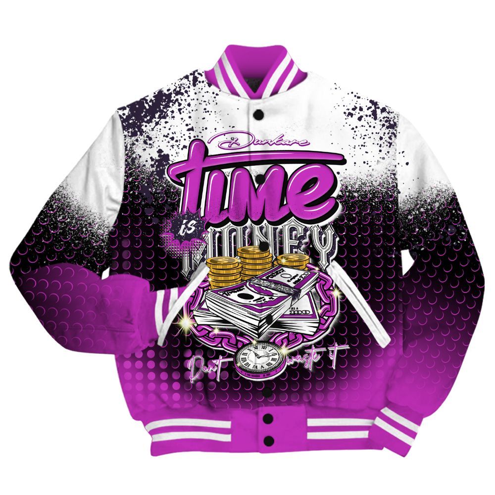 Varsity Jacket To Match Ja 2 Staregazer Shirt, Halftone Time Is Money All Over Print