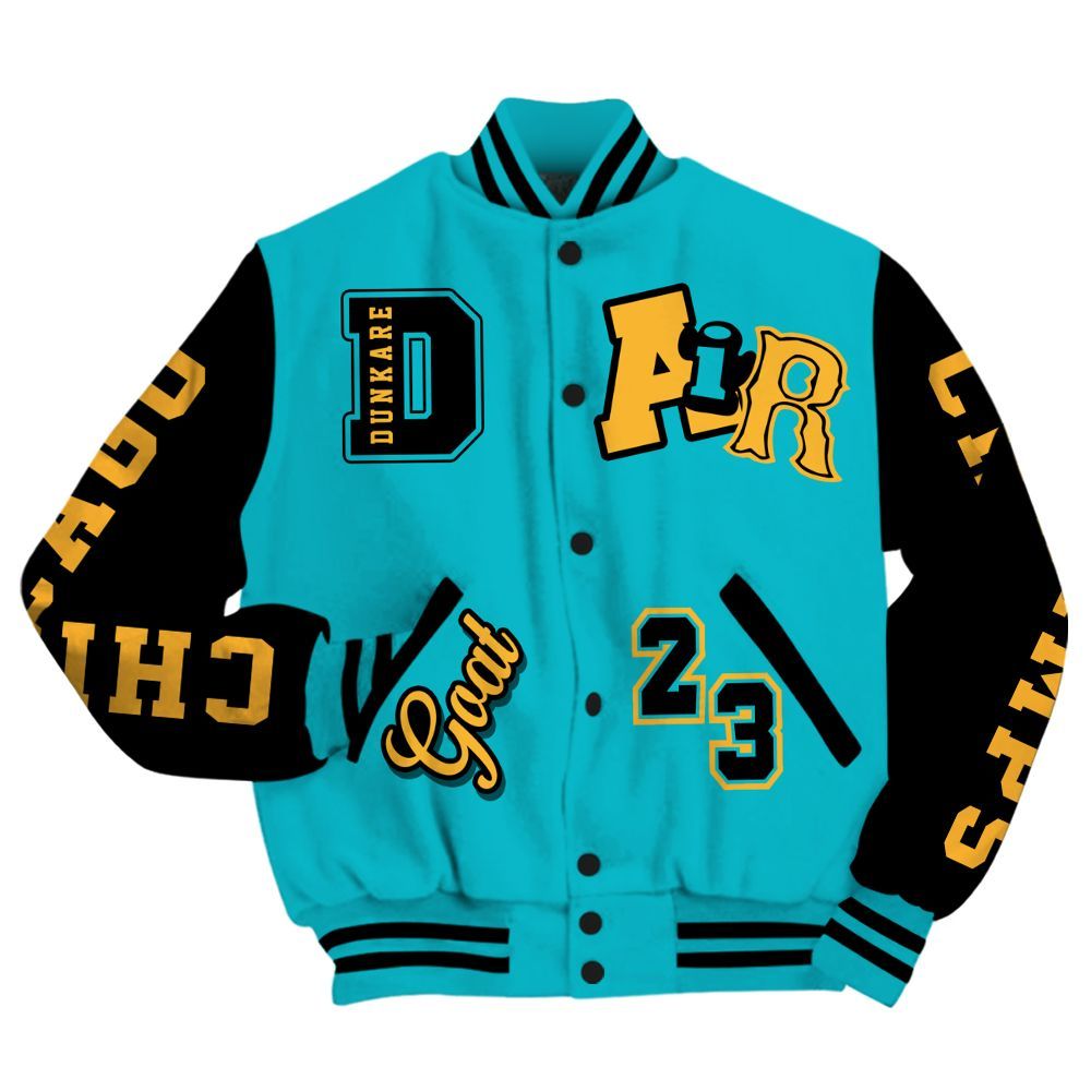 Varsity Jacket To Match Retro Aqua 5s - AIR Number 23 GOAT All Over Print