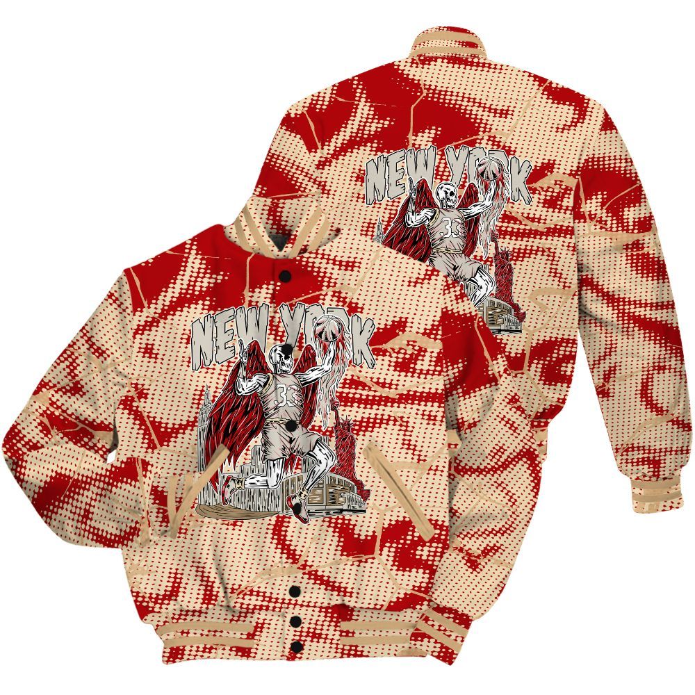 Varsity Jacket To Match Dunk Low Strawberry Waffle Shirt - Ewing Era Skeleton Crack All Over Print