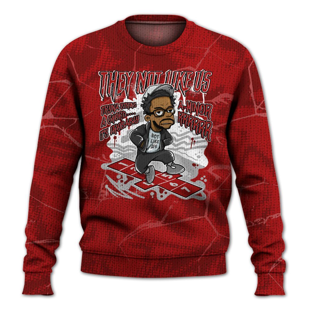 Knitted Sweater To Match Red Taxi 12s - Hopscotch Dislike Us Graphic Crack
