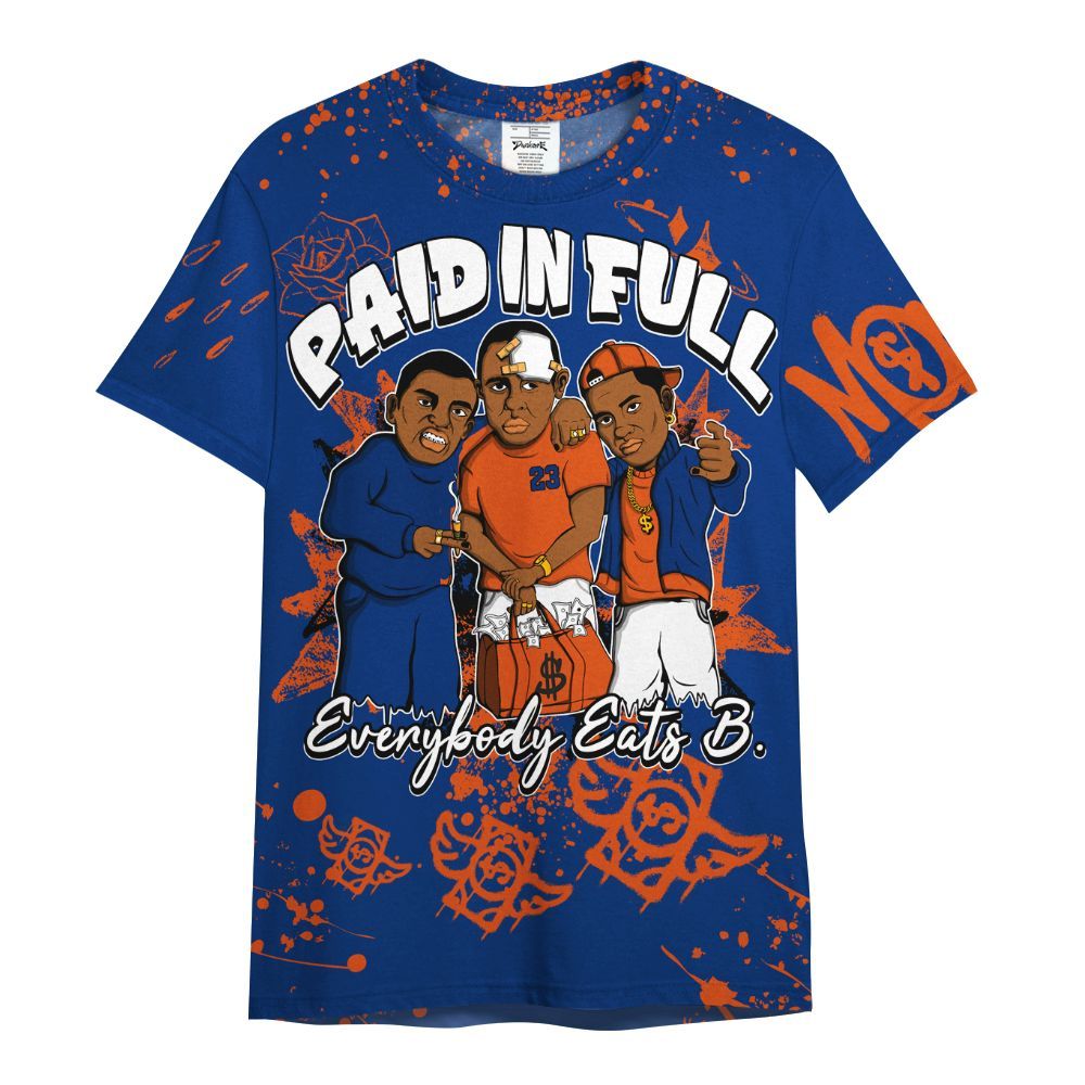 Shirt To Match Mid Knicks 1s - Everybody Paid In Full Crayon All Over Print