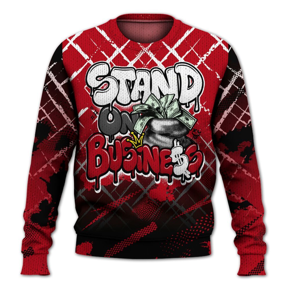 Knitted Sweater To Match Bred Velvet 11s - Halftone Stand Business Dripping