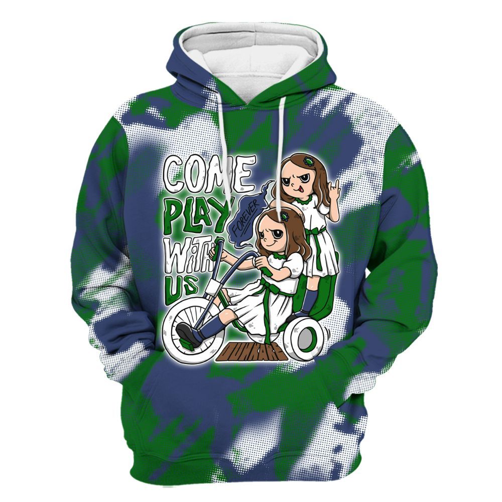 Hoodie To Match Midnight Navy 13s - Come Hangout Halloween Abstract Halftone All Over Print