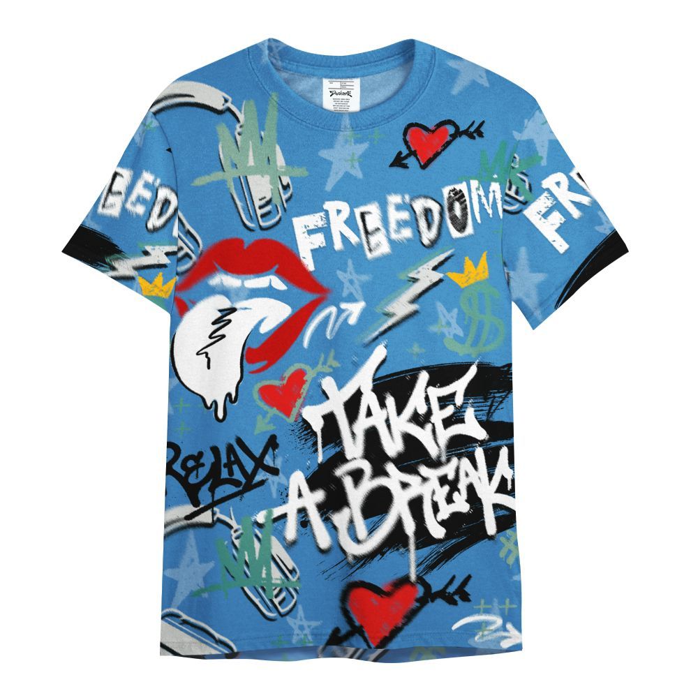 Shirt To Match Low Carolina 17s - Take Break Freedom Graffiti Streetwear All Over Print