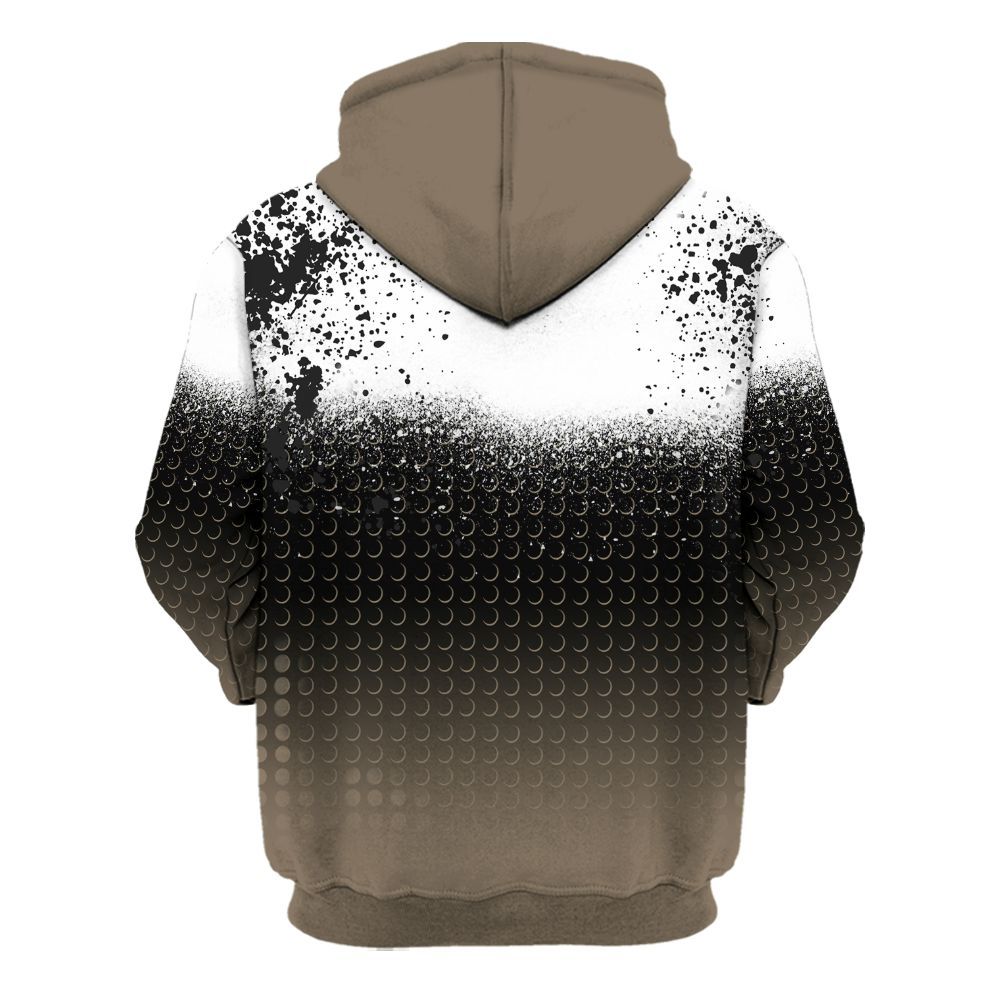 Hoodie To Match Low OG Dark Mocha 1s - Halftone Time Is Money All Over Print
