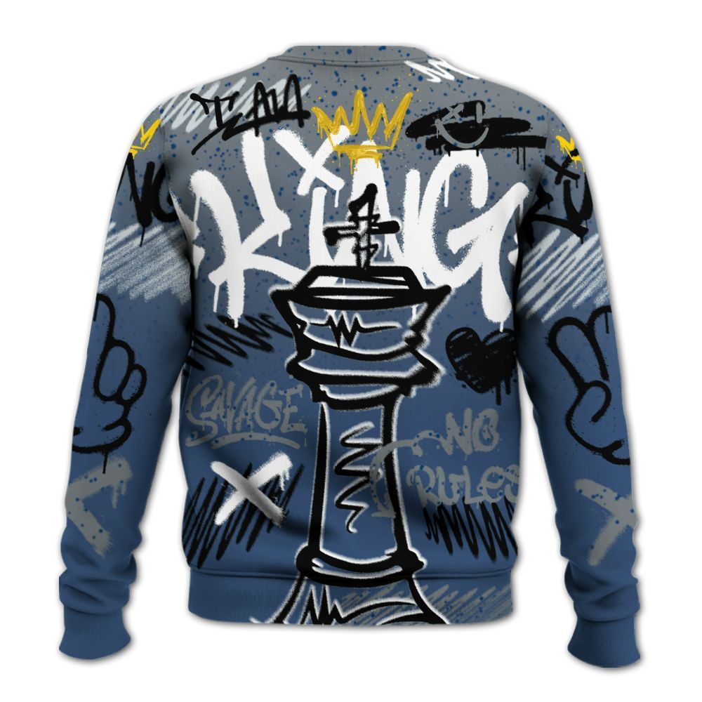 Sweatshirt To Match Midnight Navy 4s - Street King Chess Streetwear All Over Print