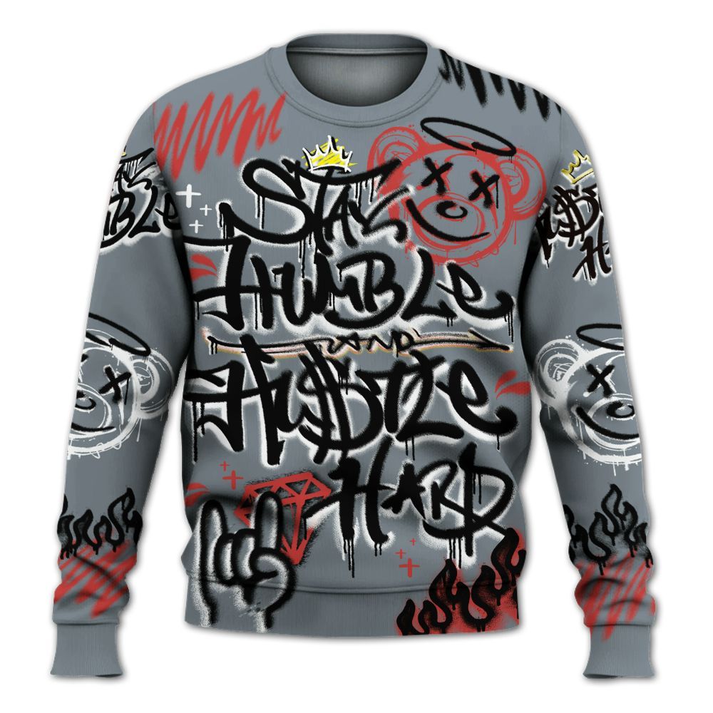 Sweatshirt To Match Wolf Grey 13s - Humble Drip Streetwear Graffity All Over Print