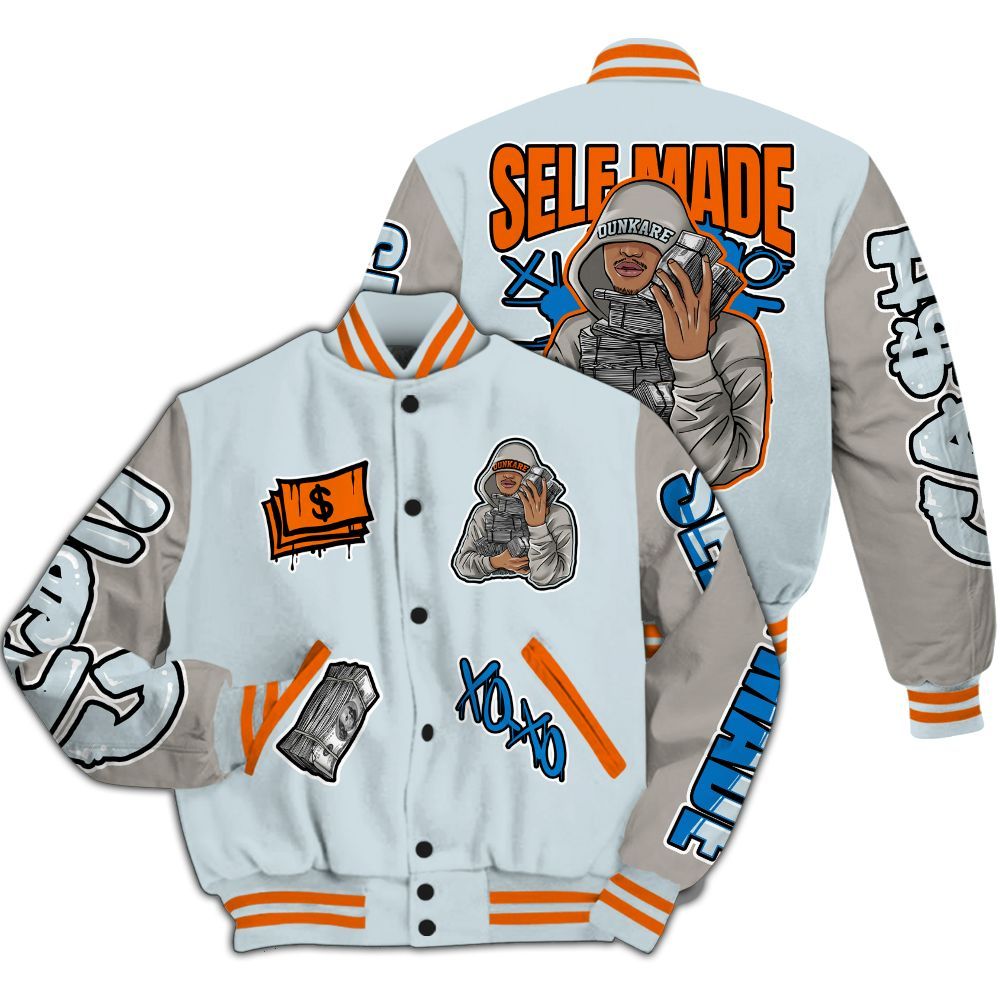 Varsity Jacket To Match Retro High OG Alaska 1s - Selfmade Unique All Over Print