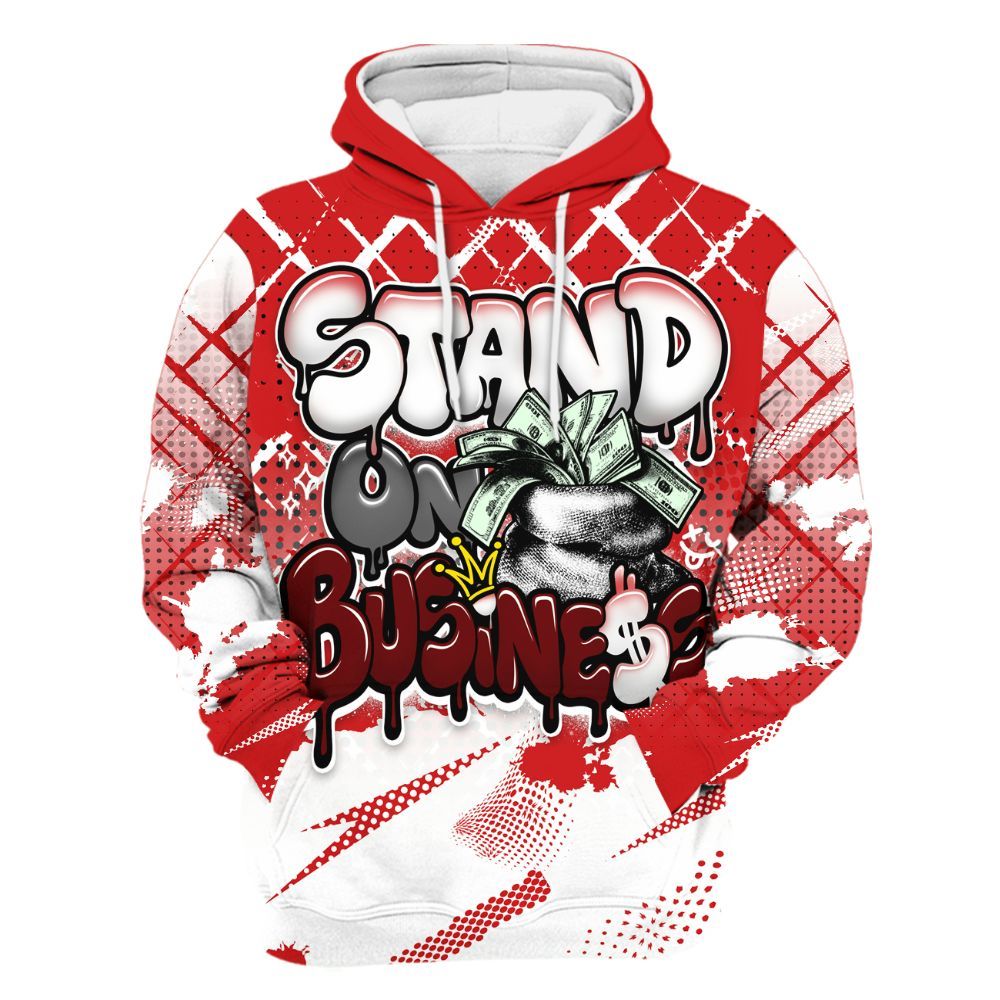 Hoodie To Match Low Bred 11s - Halftone Stand Business Dripping All Over Print