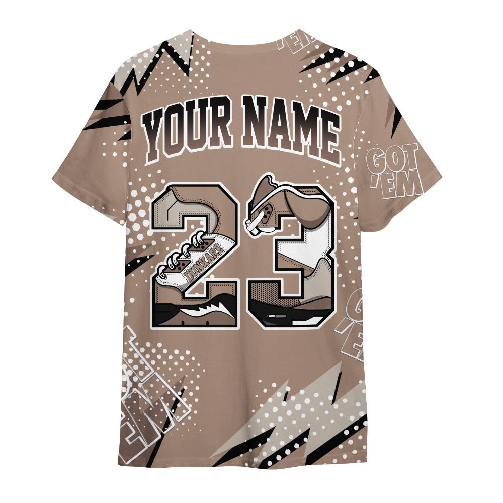 Shirt To Match OG Latte 1s - Custom Name Number 23 5s Shirt Outfit OG Latte 1s 1405 HDT