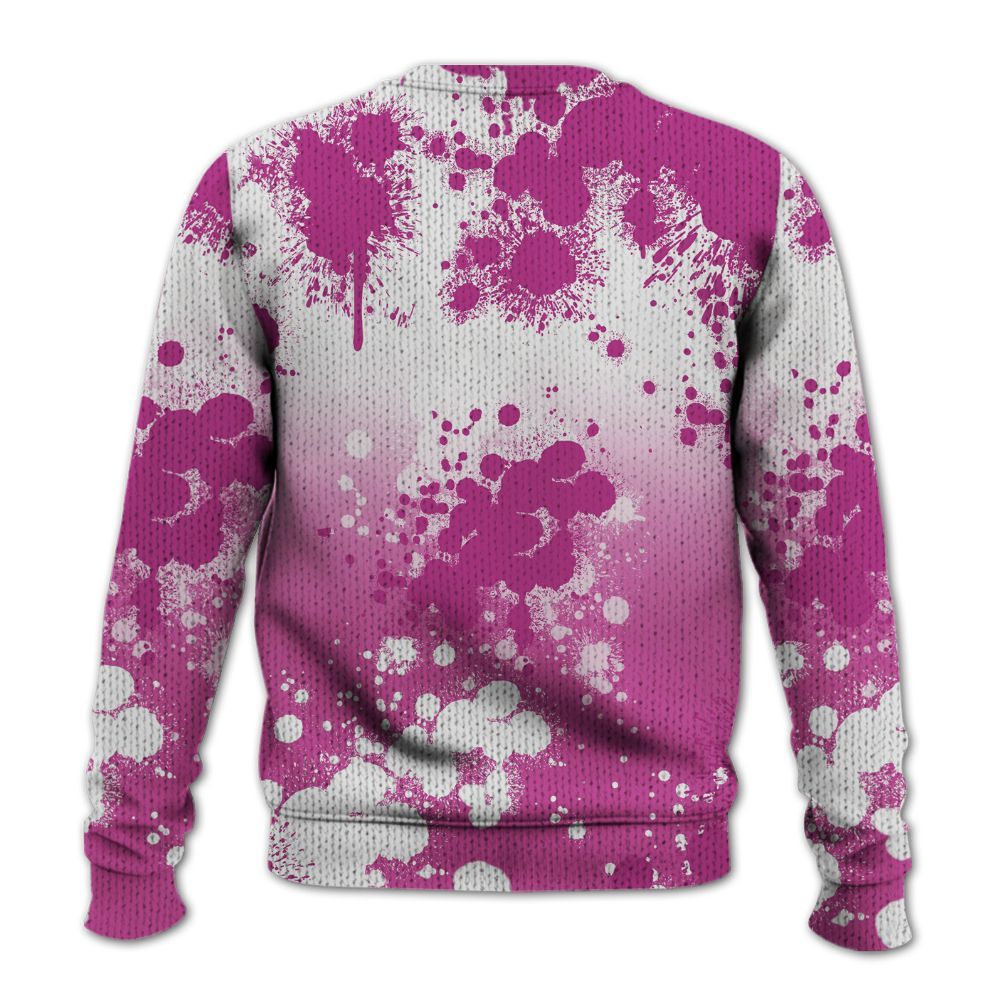 Knitted Sweater To Match Dunk Low Active Fuchsia - God Blessed Ink Drip