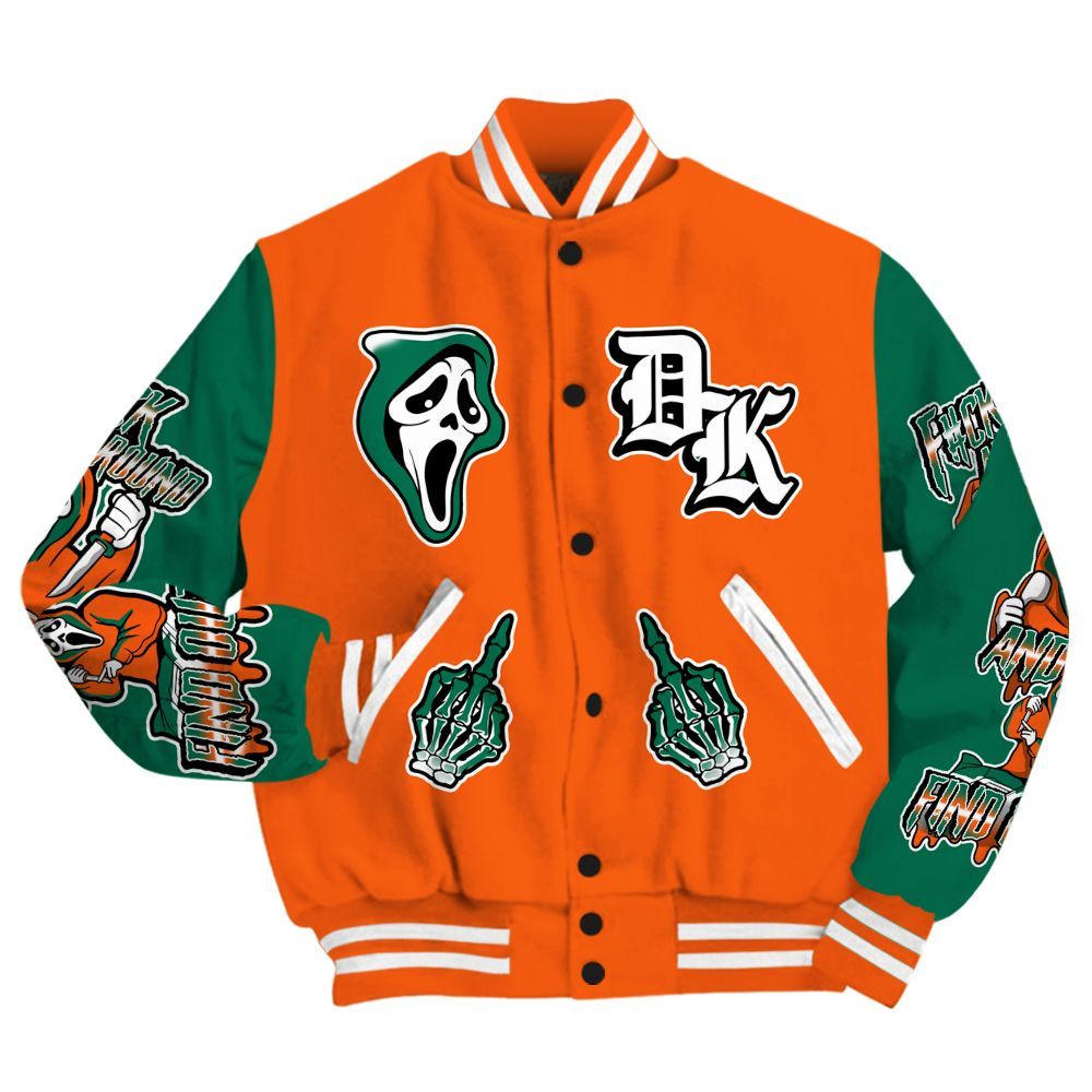 Varsity Jacket To Match SoleFly Sail Gorge Green 3s - F#CK And Find Out Graphic All Over Print
