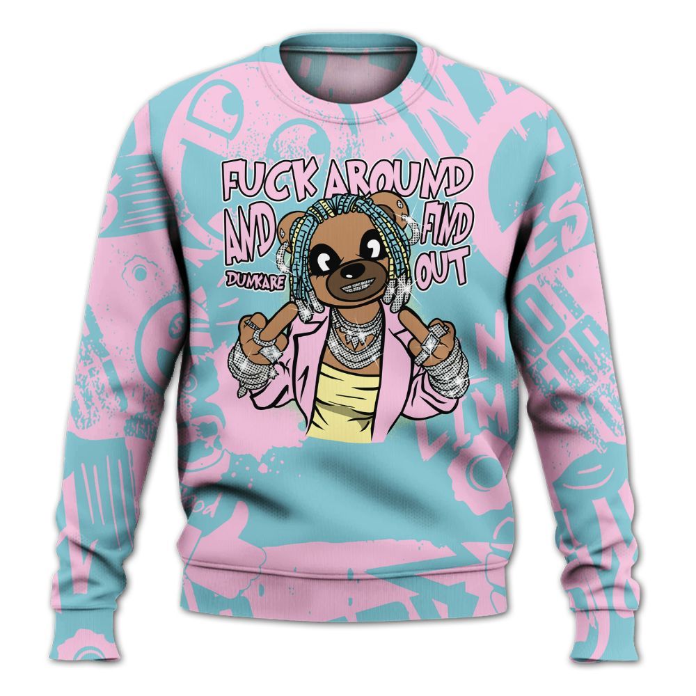 Sweatshirt To Match SB Dunk Low Visty - F#ck Around Bear Bear Monogram Graffiti All Over Print