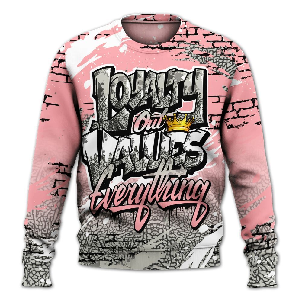 Sweatshirt To Match Retro Wings 3s - Values Of Loyalty Drip All Over Print