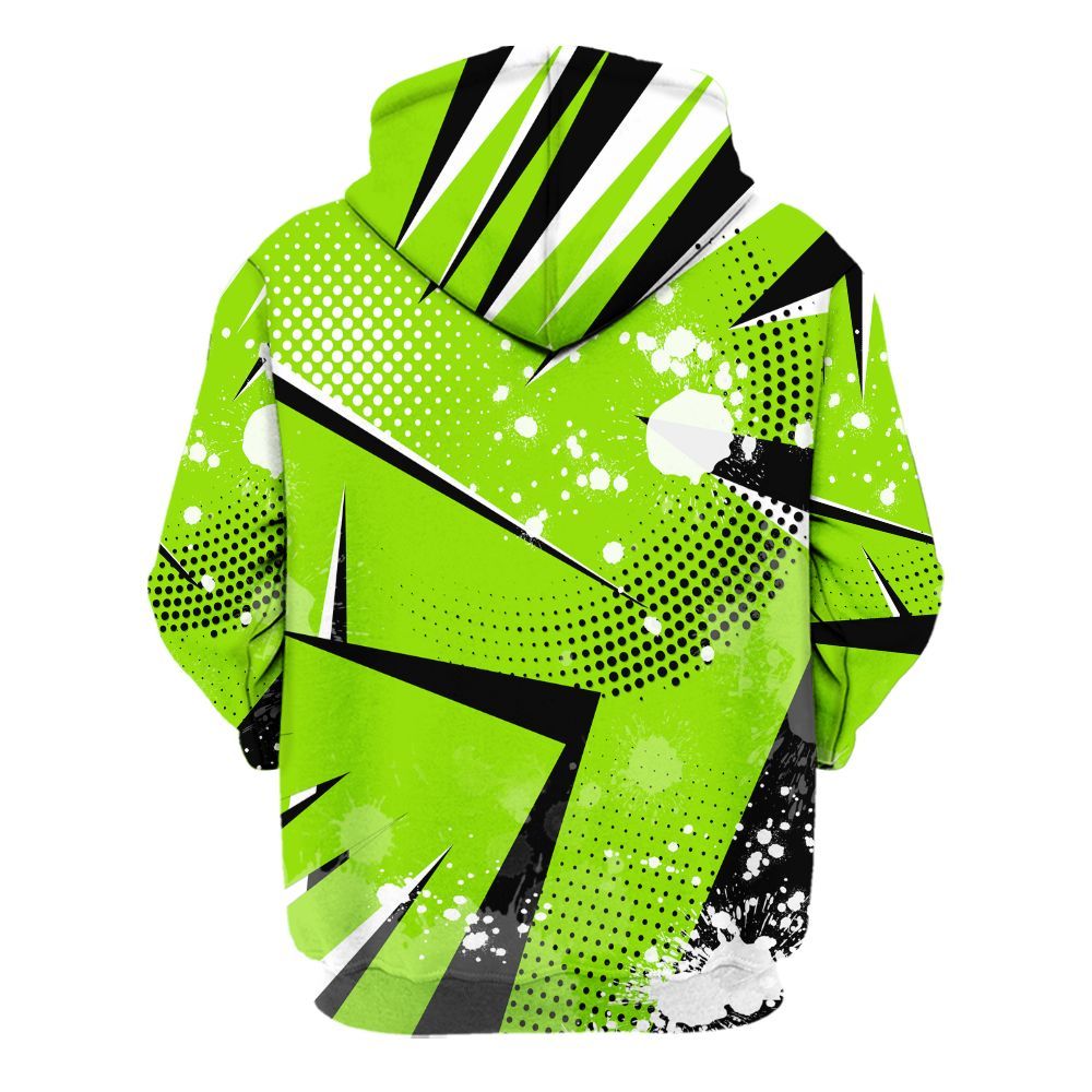 Hoodie To Match Electric Green 6s - Poly Trust No One Dripping All Over Print