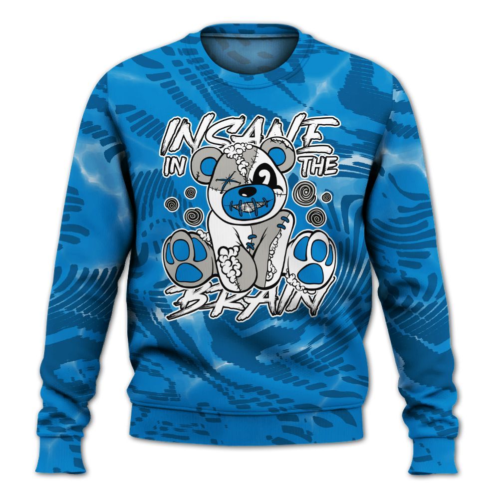 Sweatshirt To Match Military Blue 4s - Insanes Bear Fume All Over Print