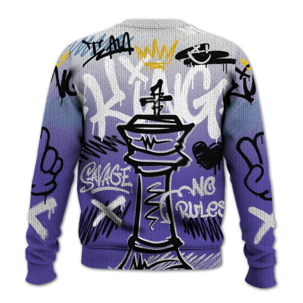 Knitted Sweater To Match Retro Concord 5s - Street King Chess Streetwear