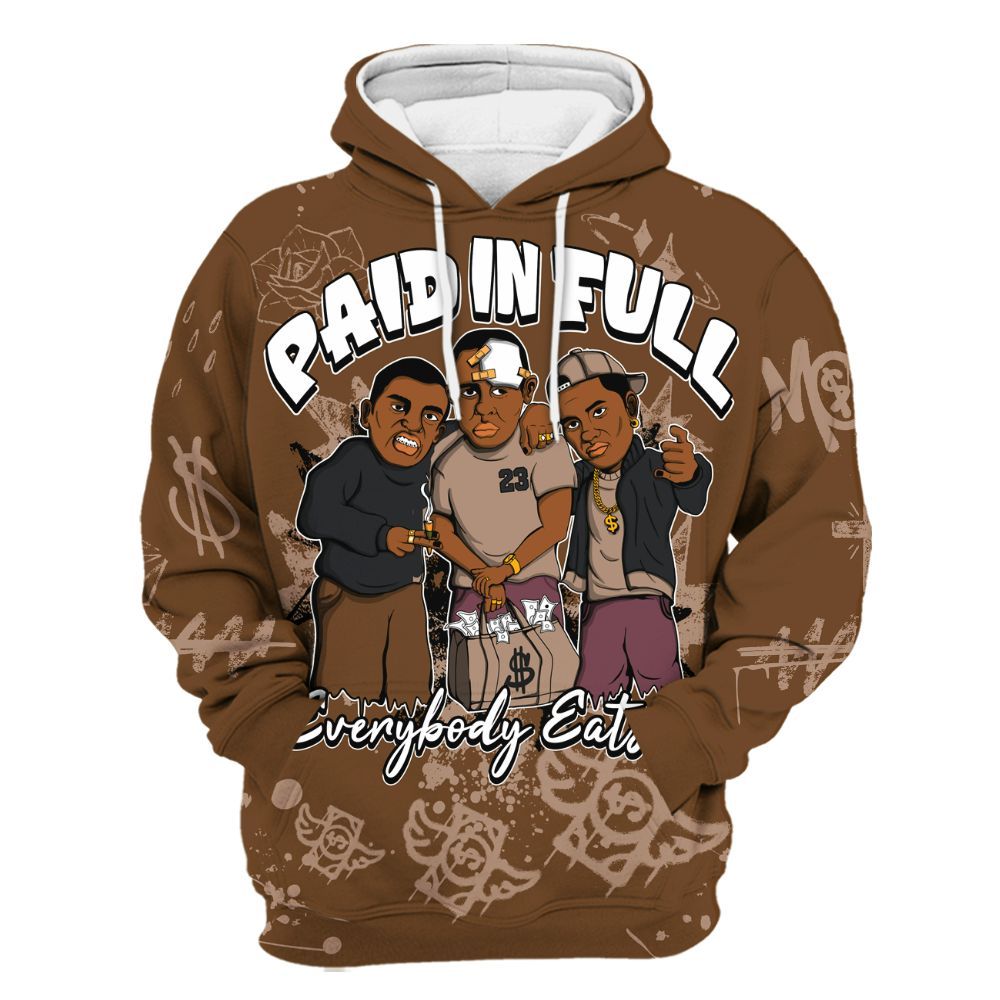 Hoodie To Match Archaeo Brown 3s - Everybody Paid In Full Crayon All Over Print