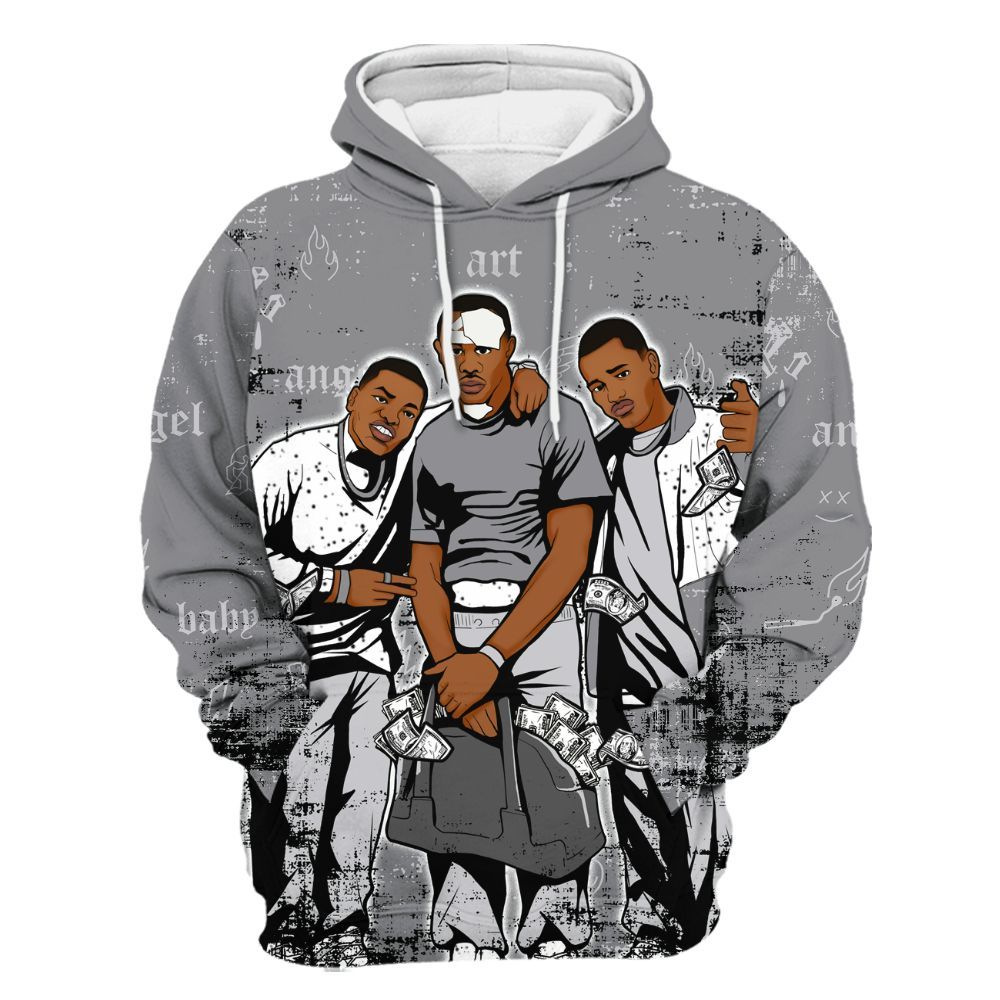 Hoodie To Match Retro Wolf Grey 5s - Paid In Full Money All Over Print