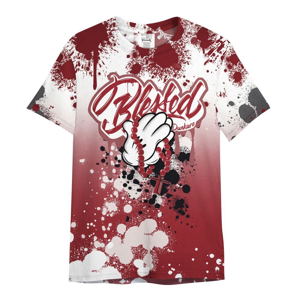 Shirt To Match High Black Toe Reimagined 1s - God Blessed Ink Drip All Over Print