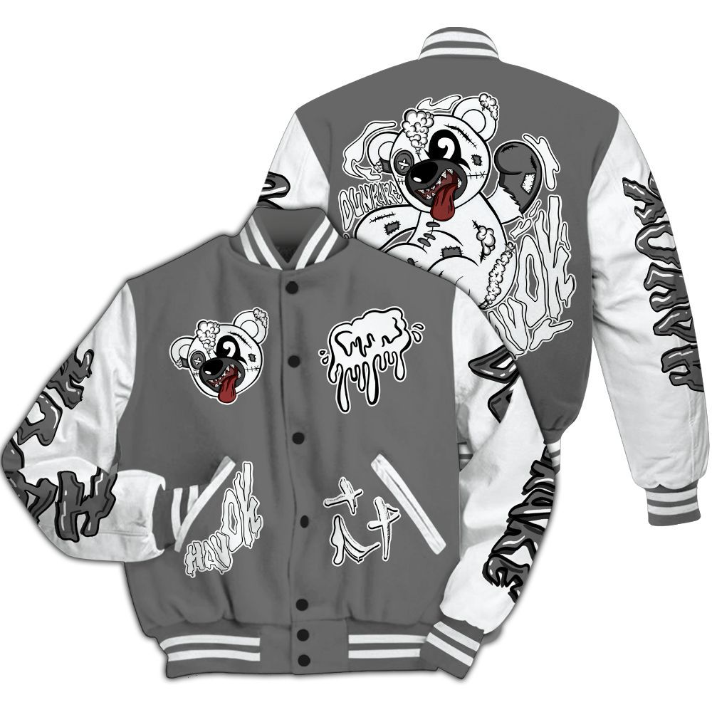 Varsity Jacket To Match Retro Stealth 12s - Havok Bear All Over Print