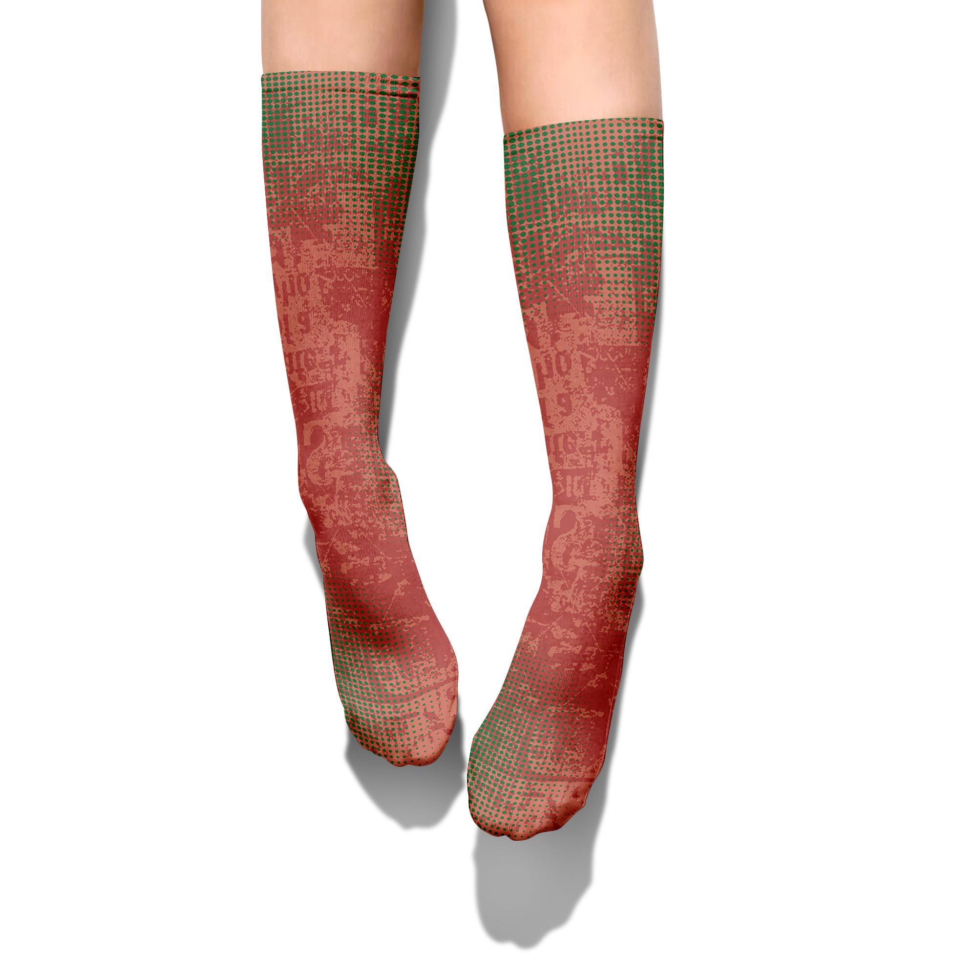 Sock To Match Dune Red 13s - Glitch Text Graphic Unisex