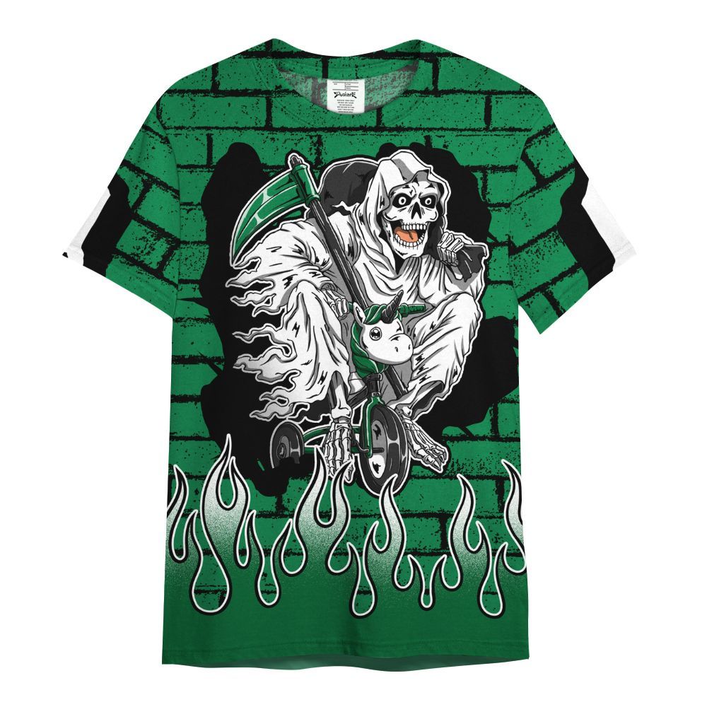 Shirt To Match Pine Green 13s - Self Make Skeleton Crashed All Over Print