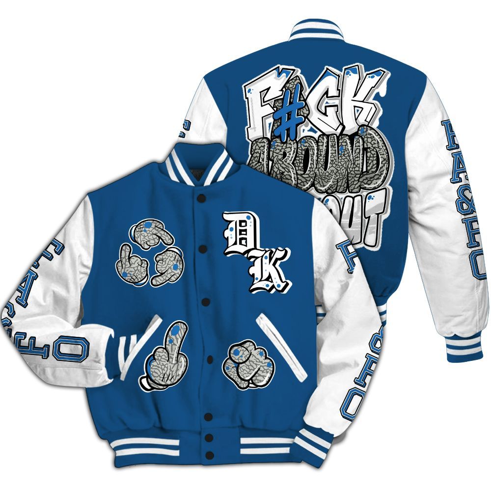 Varsity Jacket To Match Wizards 3s - F Around Find Out Graphic All Over Print