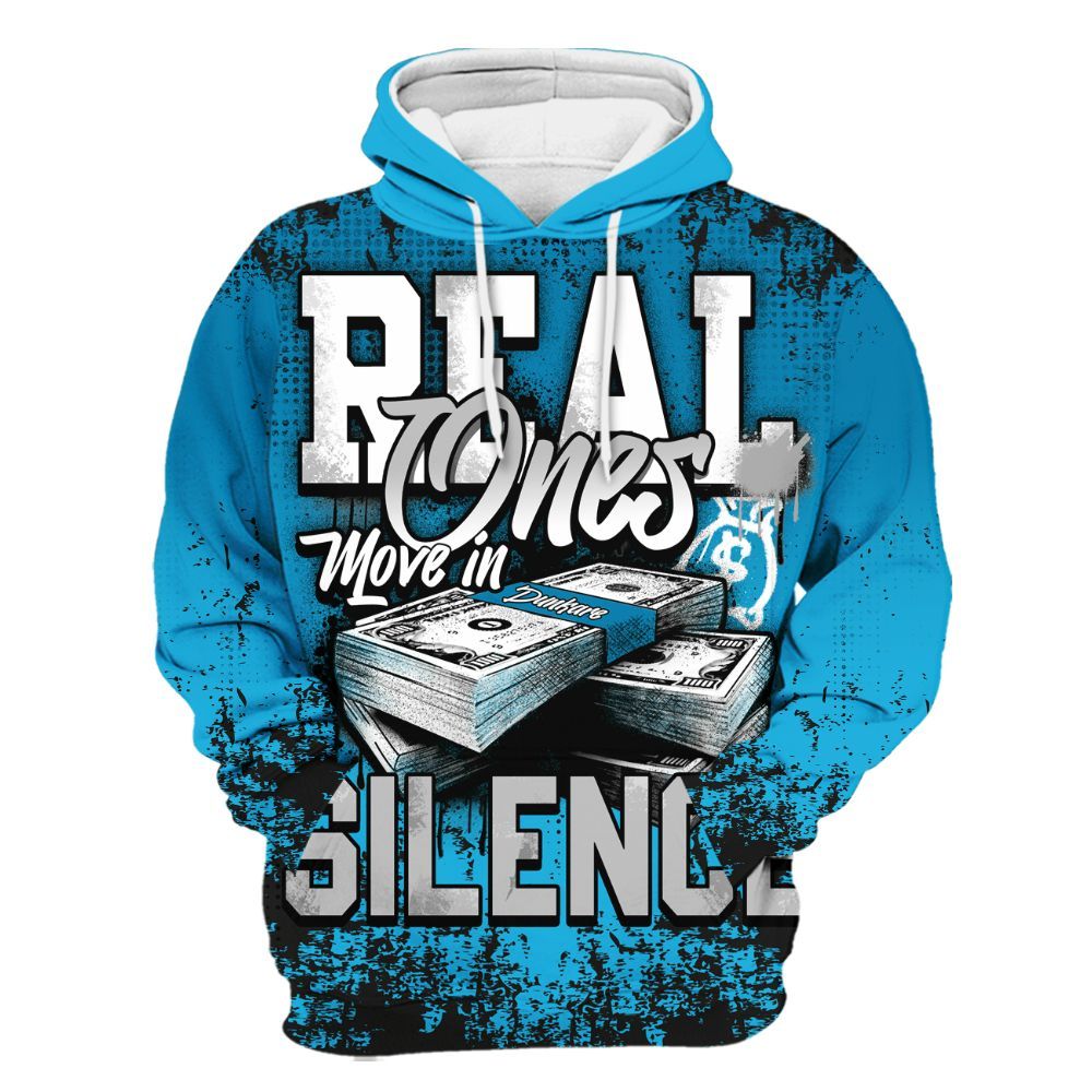 Hoodie To Match Black University Blue 2026 14s - Move In Silence Money Street Retro All Over Print