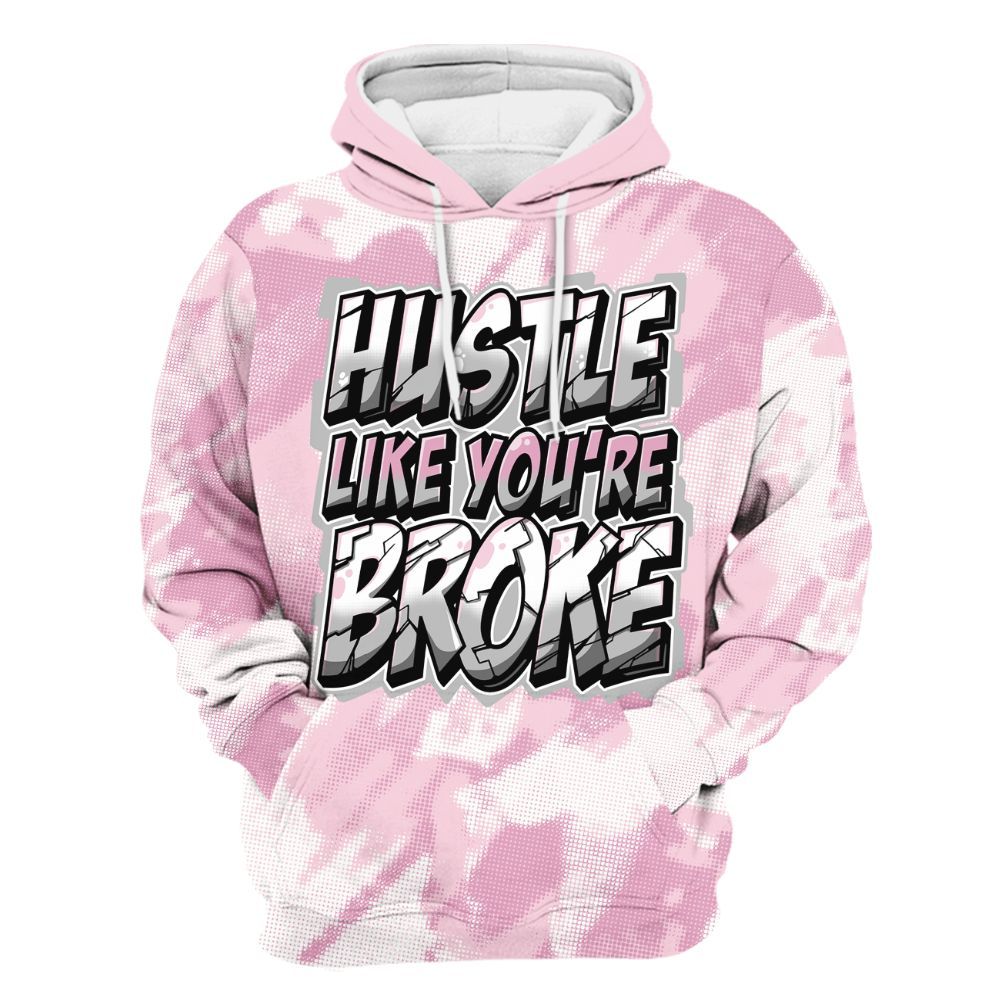 Hoodie To Match Orchid 4s - Hustles Like Broke Abstract All Over Print