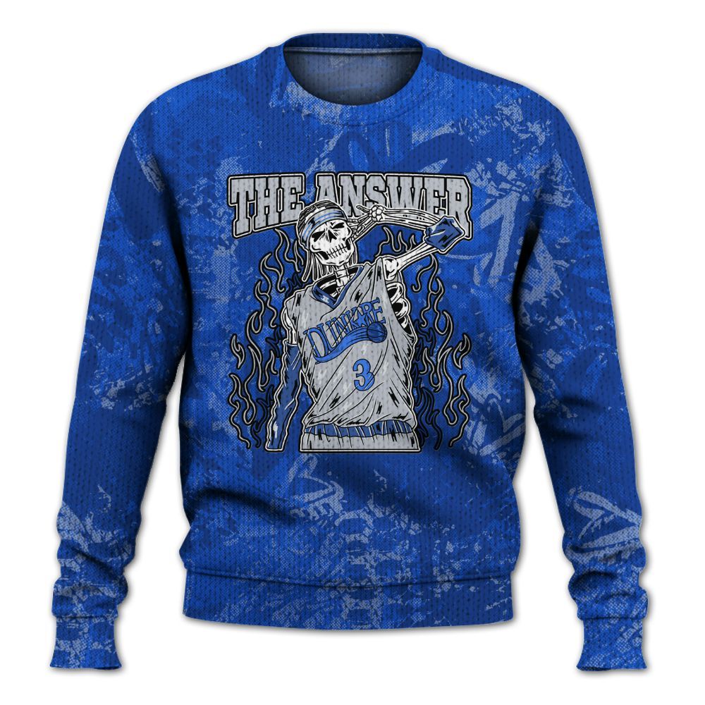 Knitted Sweater To Match Air Foamposite One Royal - Allen Answer Skeleton Heart