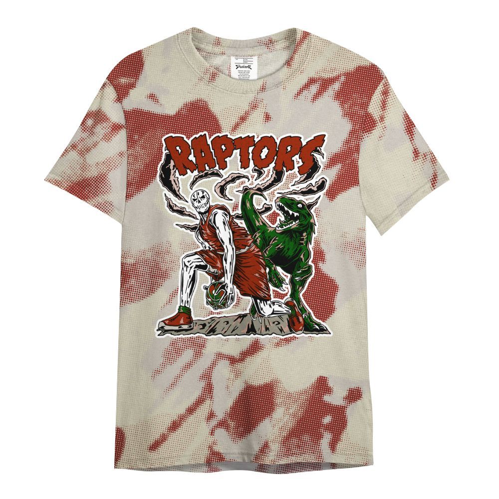 Shirt To Match El Grito 5s - Raptors Skeleton Abstract Halftone All Over Print