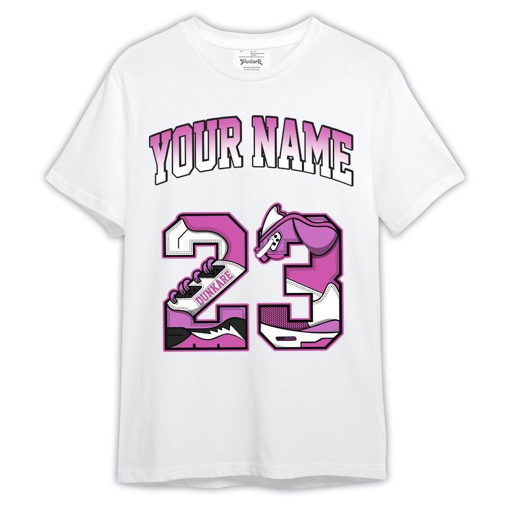 Shirt To Match Shirt Custom Name Number 23 5s, Hyper Violet 4s T-- To Match Sneaker Hyper Violet 4s Graphic Tee HDT