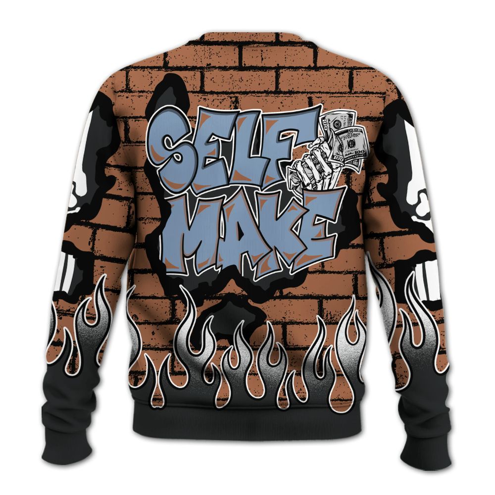 Sweatshirt To Match Air Foamposite Metallic Copper - Self Make Skeleton Crashed All Over Print