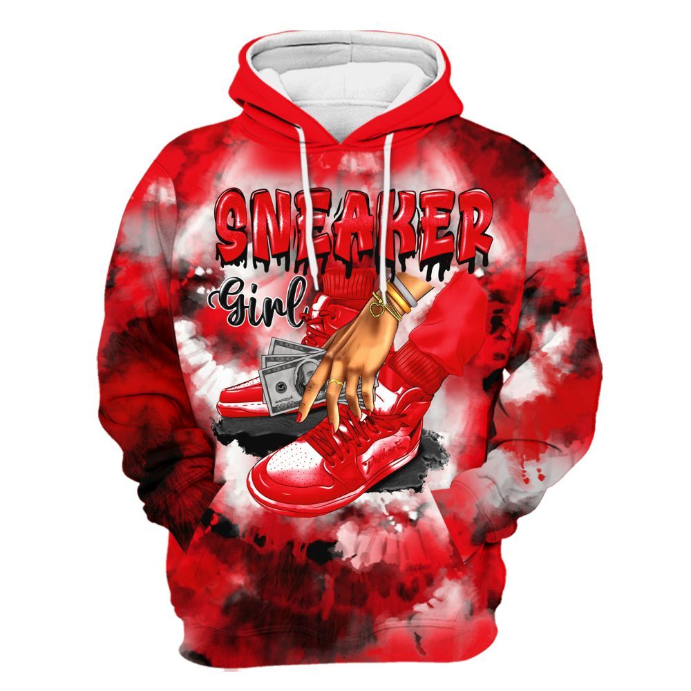 Hoodie To Match Air Max 1 Low Poly - SNEAKER Girl Money Drip Tie Dye All Over Print