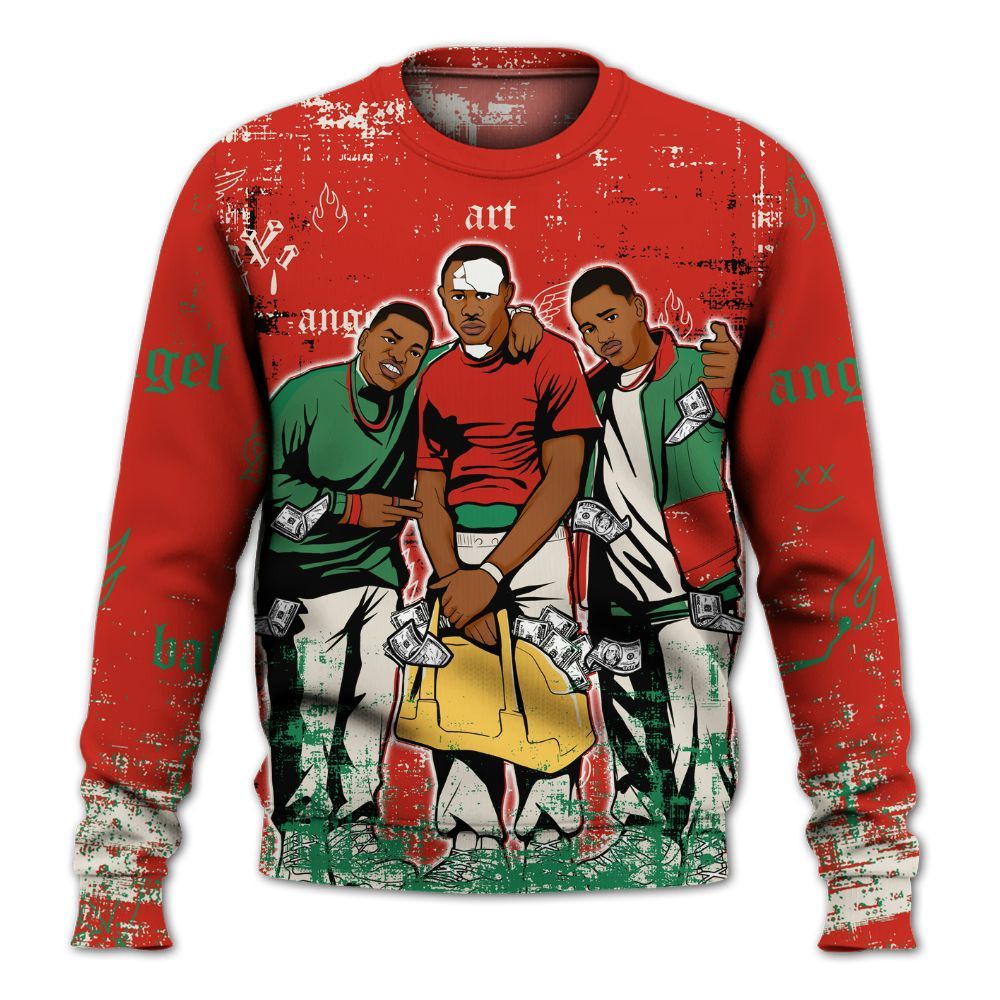 Sweatshirt To Match Retro El Vuelo 3s Shirt, Paid In Full Money All Over Print