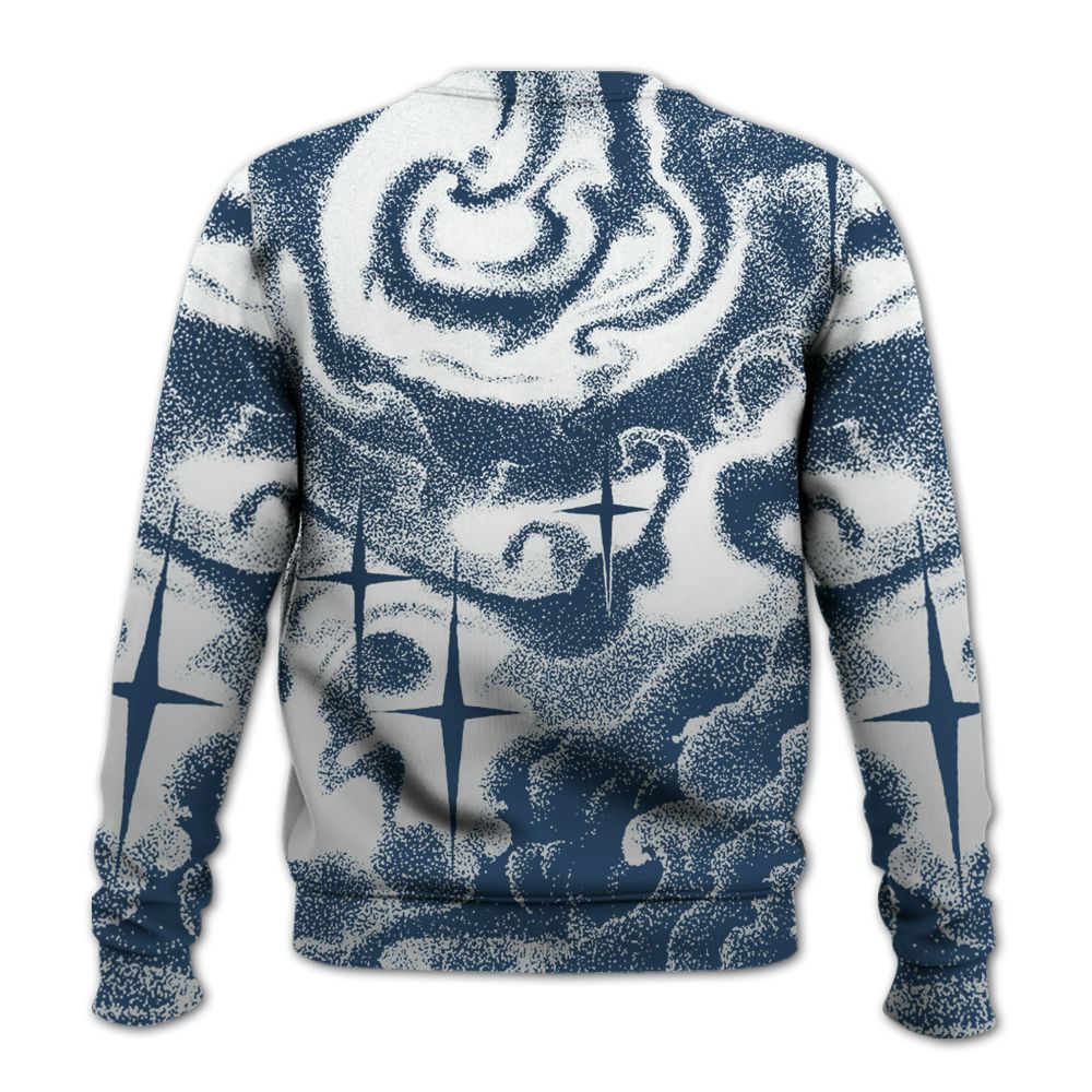 Sweatshirt To Match Retro French Blue 2025 12s - Angel Hustle Money All Over Print