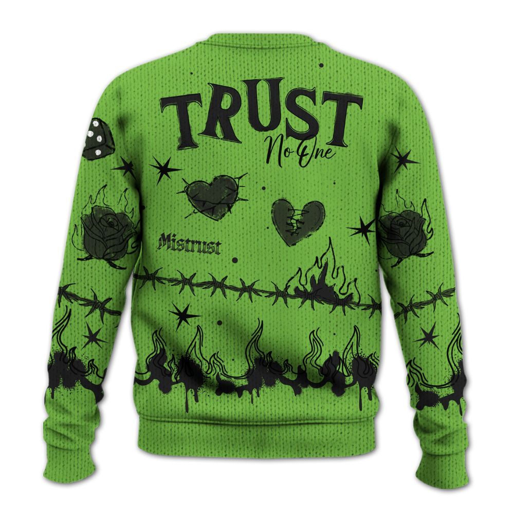 Knitted Sweater To Match Air Max Waffle SP Action Green - Trust No One Snake-Bite Doodle Crayon