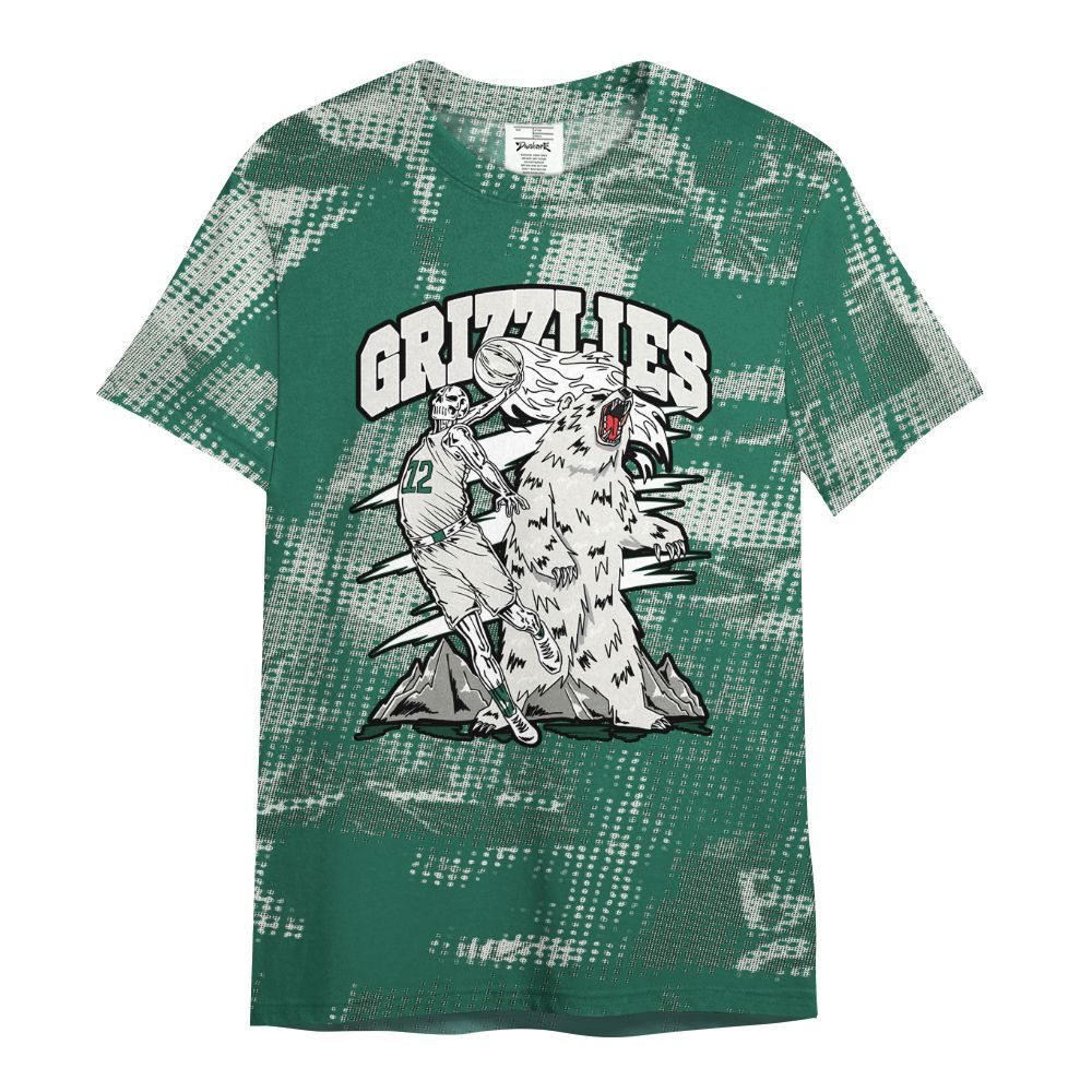 Shirt To Match Oxidized Green 4s - Grizzly Bear Skeleton Brown Sugar All Over Print