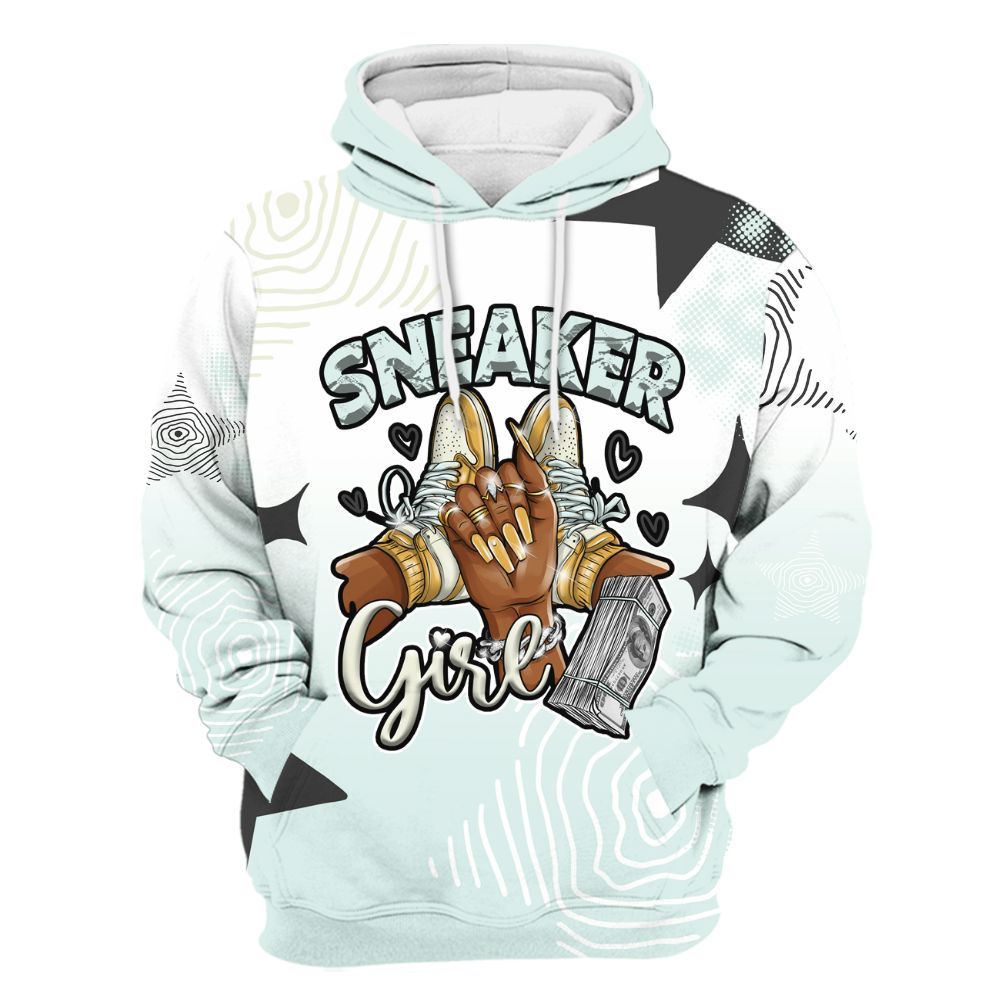 Hoodie To Match Pure Platinum 4s - Sneakerz Girlz Unique Starz All Over Print