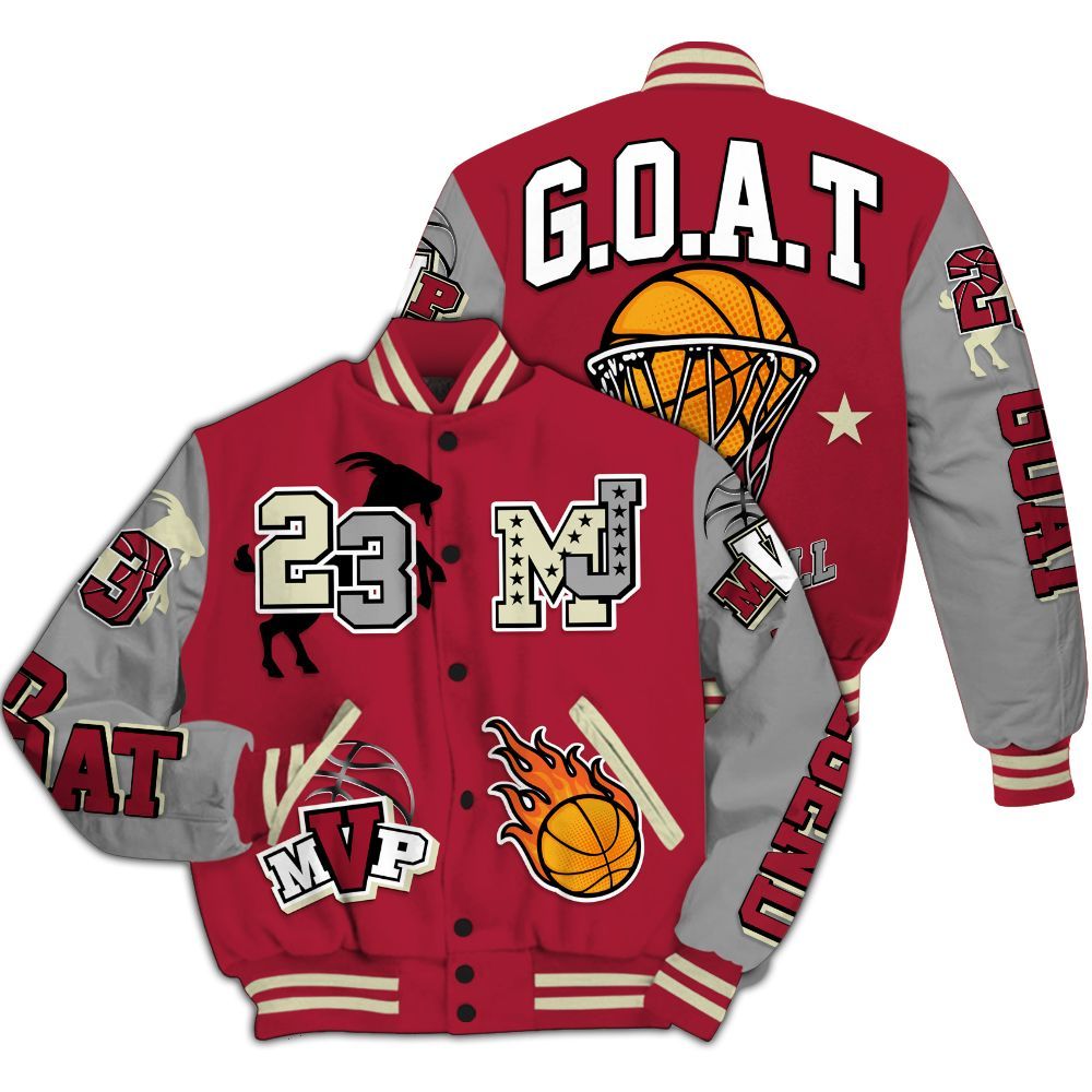 Varsity Jacket To Match High OG Chicago Shadow 1s - 23 Goat MVP Basketball All Over Print