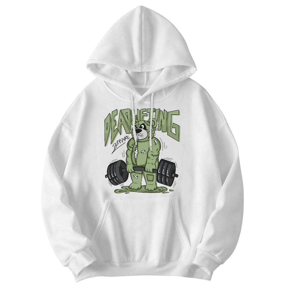 Sweatshirt To Match Oil Green 4s - Deadlifting Bear Graphic