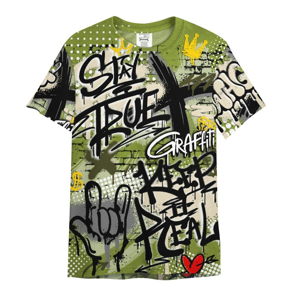 Shirt To Match SB Dunk Low Asparagus - True It Real Graffiti Streetwear All Over Print