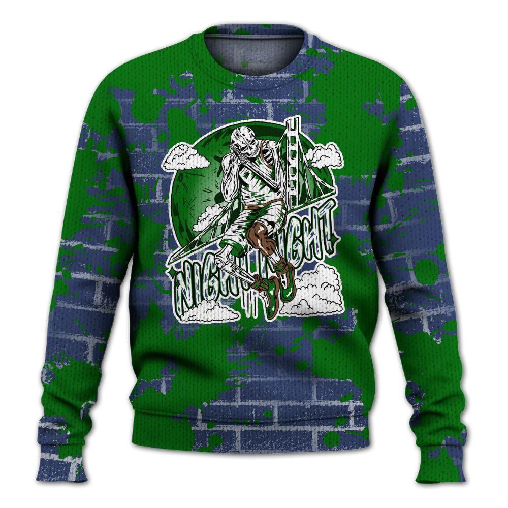 Knitted Sweater To Match Midnight Navy 13s - Seeya Skeleton Brick