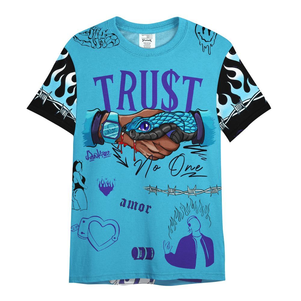 Shirt To Match Retro Aqua 6s - Snake Trust No One All Over Print