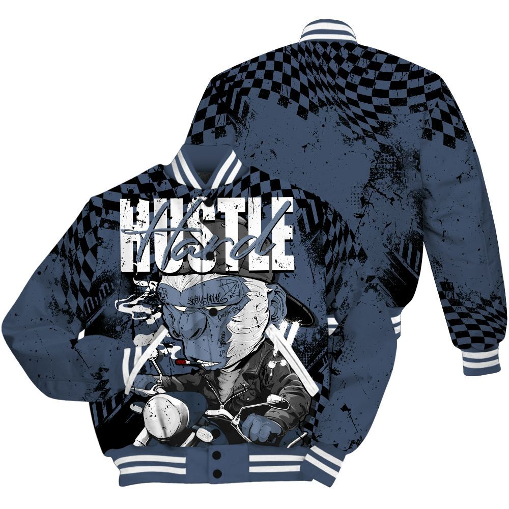 Varsity Jacket To Match Low Diffused Blue 11s - Hustle Hard Monkey All Over Print