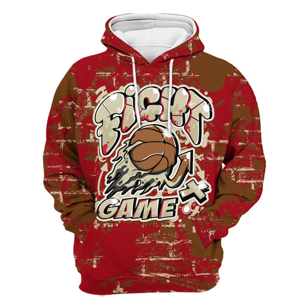 Hoodie To Match Archaeo Brown 5s - Fighter Games Graphic Street Art All Over Print